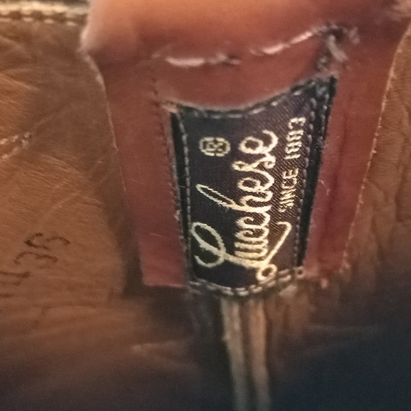 Lucchese Hand made snip toe with Cuban Heel  DRESS boots  size 9 EUC - Picture 6 of 10